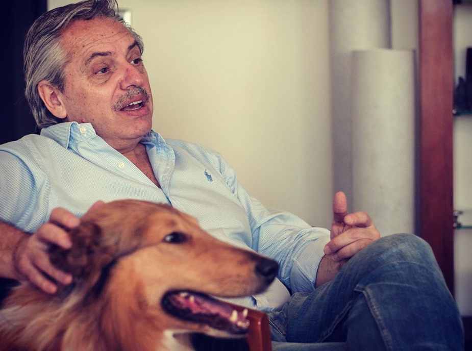Alberto Fernández sumó un integrante a su reunión de Gabinete: su perro Dylan