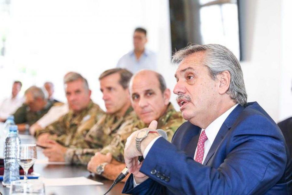 Coronavirus: Alberto Fernández instruyó a las Fuerzas Armadas sobre las tareas de prevención y control