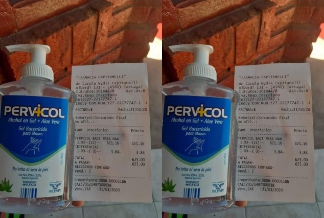 Le vendieron un alcohol en gel a más de 0