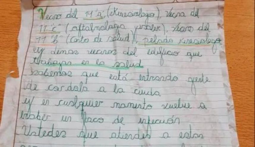 Coronavirus: vecinos amenazaron a tres médicos que viven en el mismo edificio