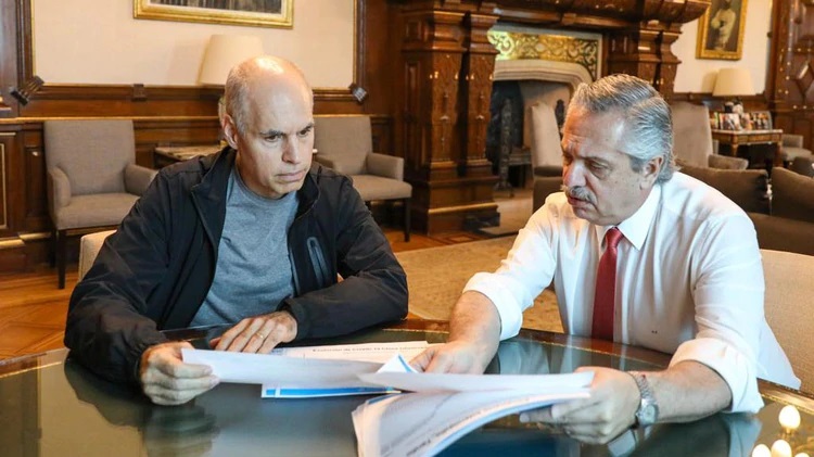 Horacio Rodriguez Larreta está reunido con Alberto Fernández para definir cómo sigue la cuarentena