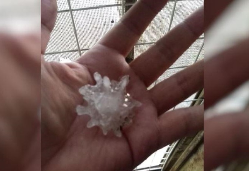 Increíble: cayó una sorprendente granizada con forma de coronavirus
