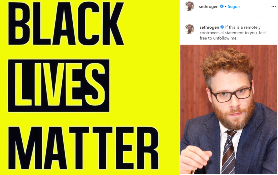 Seth Rogen se unió al mensaje de “Black Lives Matter” y pidió a los racistas que dejen de seguirlo