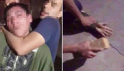 Una familia atrapó a un supuesto ladrón y le aplicó justicia “por mano propia” con un ladrillo