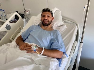 El “Kun” Agüero, tras ser operado de su rodilla izquierda: “Todo salió bien”