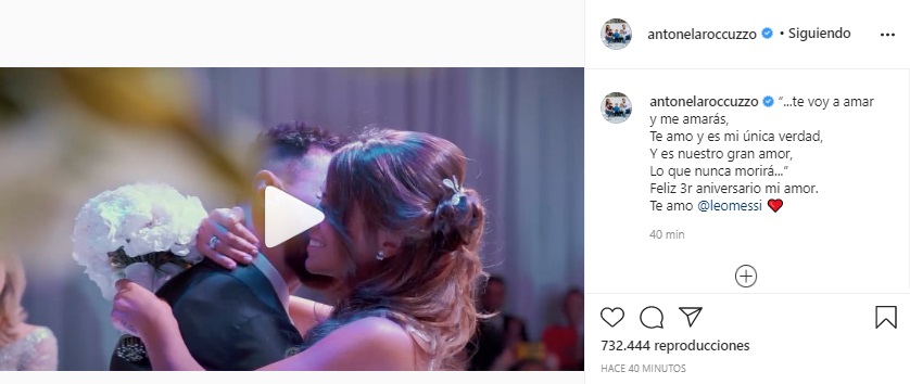 Antonela Roccuzzo celebró un nuevo aniversario con Lionel Messi con un emotivo video