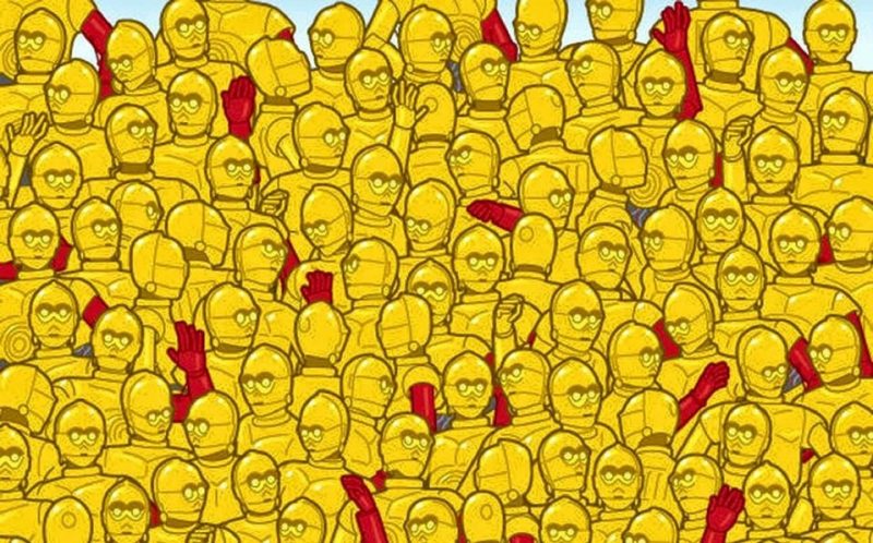 Reto viral: encontrar la estatua de los Premios Oscar entre todos los C-3PO (que la fuerza te acompañe)