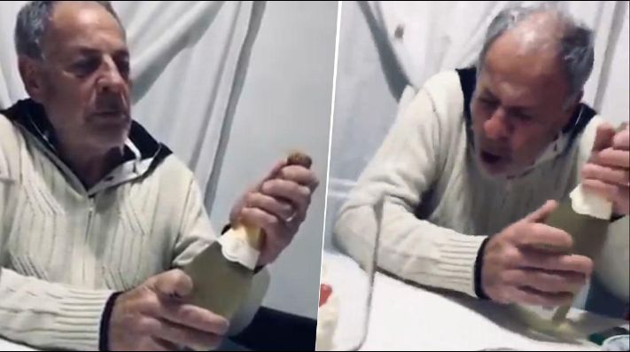 Destapó una botella, el corcho aterrizó en la torta y su esposa reaccionó furiosa