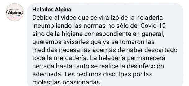 Video | En plena pandemia, una empleada fue filmada mientras comía helado de los potes que sirven a los clientes
