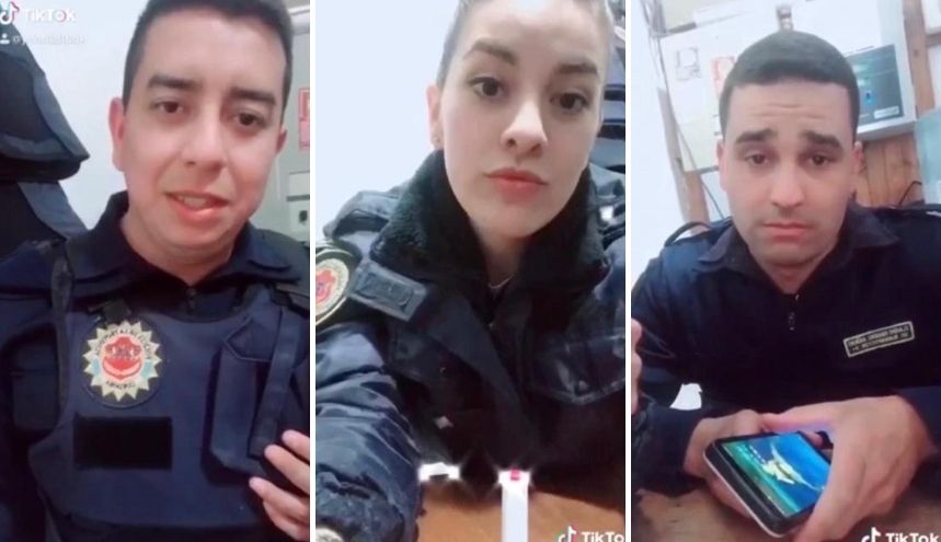 Video: sancionan a tres policías por usar TikTok en plena comisaría