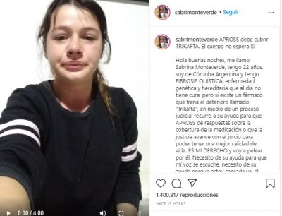 “Nunca creí llegar a esto”, el desesperado pedido de una joven con fibrosis quística a su obra social