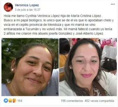 Una mujer quería conocer a su padre, comenzó una búsqueda por Facebook y lo encontró en Mendoza
