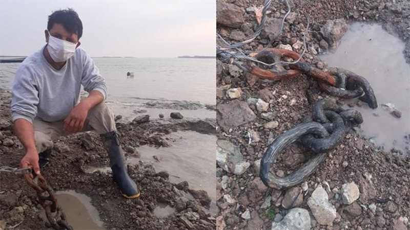 Histórico hallazgo: un pescador descubrió una cadena que sería de la batalla de la Vuelta de Obligado