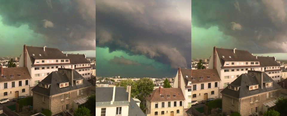 Una “apocalíptica” tormenta tiñó el cielo de verde y las redes estallaron
