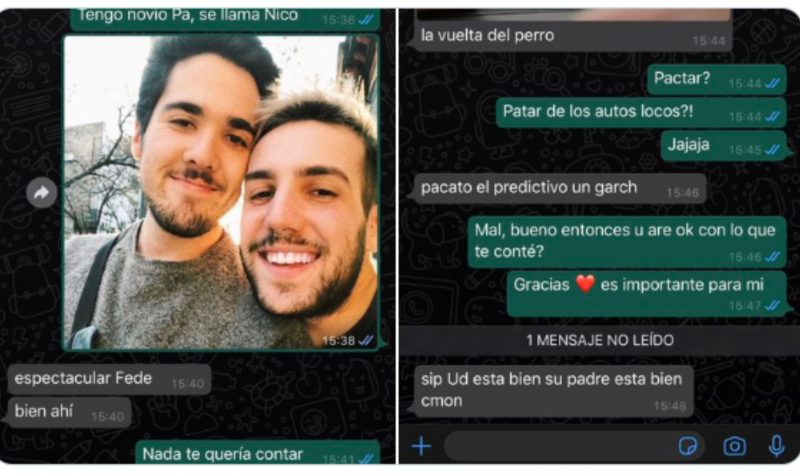 Le confesó a su padre que es gay y la reacción lo conmovió: “Es importante para mí”