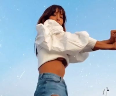 Desde la terraza y en micro short de jean: el alocado baile de Flor Vigna
