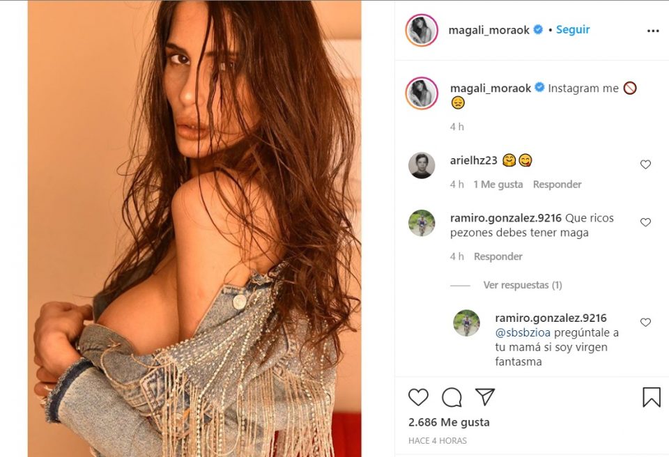 Instagram censuró fotos de Magalí Mora y la modelo redobló la apuesta