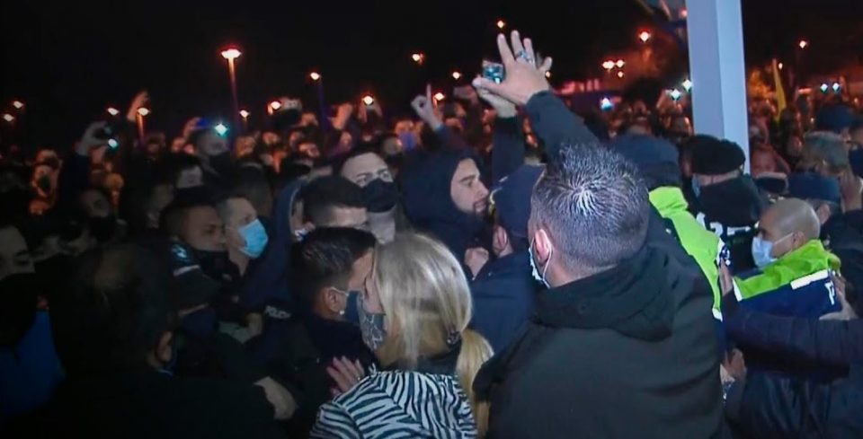 Incidentes en una de las protestas de la Policía Bonaerense
