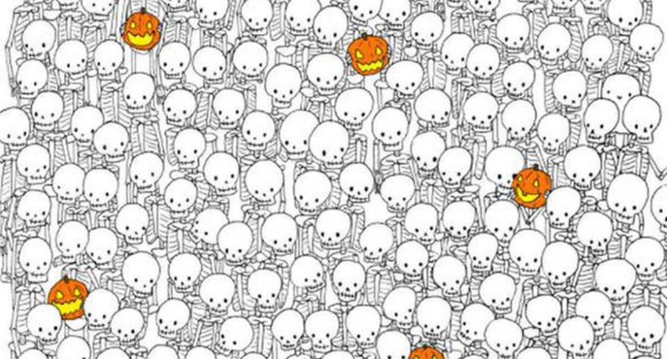 Reto viral: encontrar al fantasma que se esconde entre los esqueletos (tenés 30 segundos)