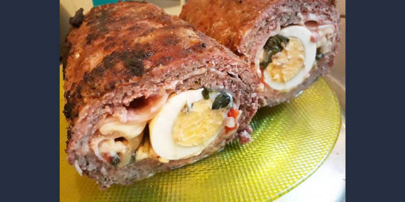Cómo preparar un pan de carne completo con jamón, queso y huevo