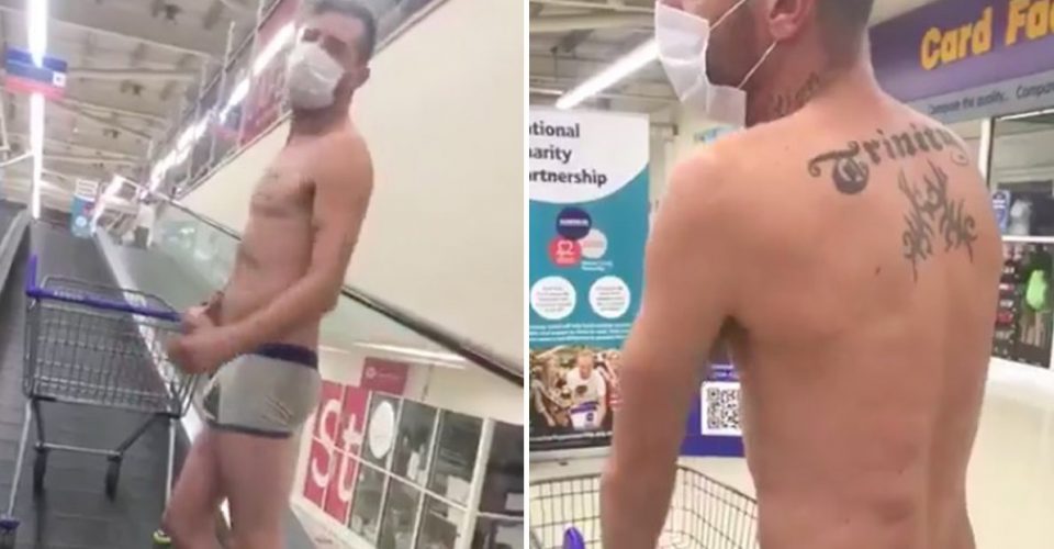 Se paseó semidesnudo por un supermercado porque aseguró que su ropa era “no esencial”