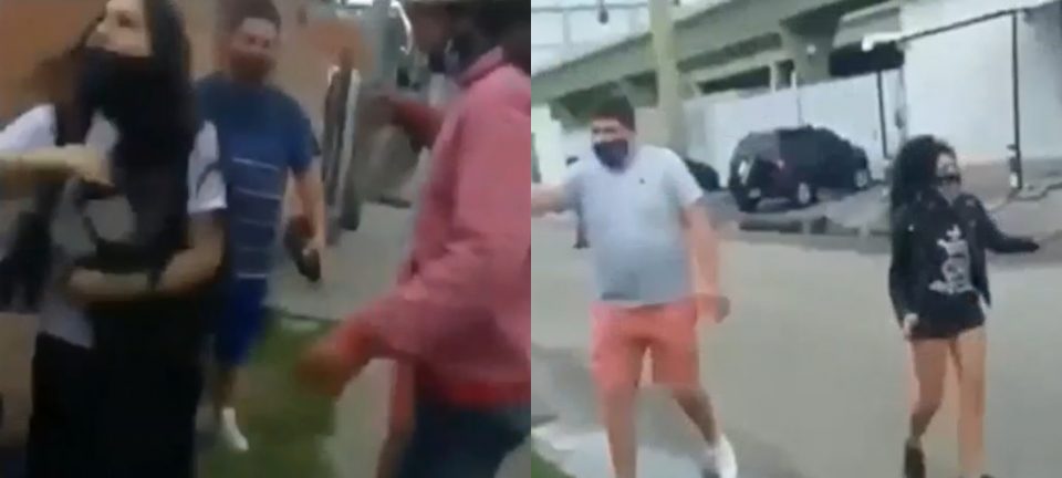 Video: registraron una pelea entre carniceros y veganos frente a un frigorífico