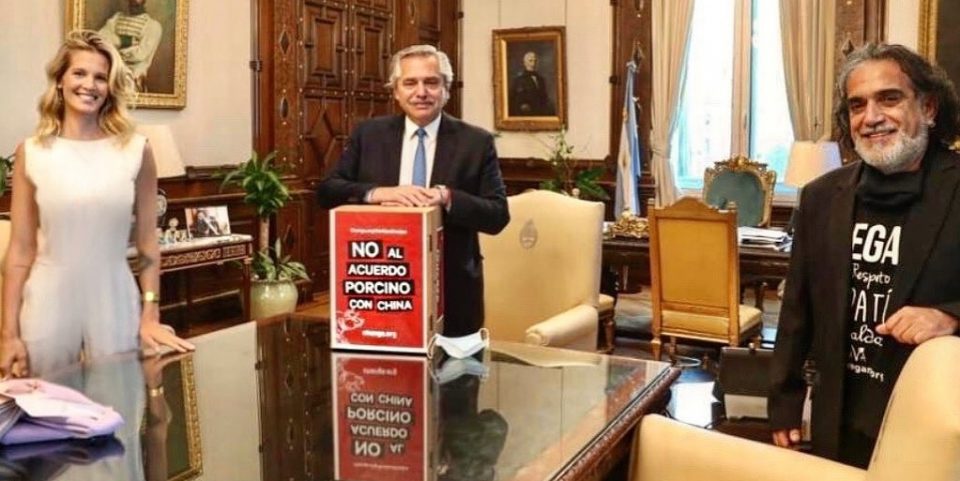 Alberto Fernández recibió a Liz Solari para discutir el acuerdo porcino con China