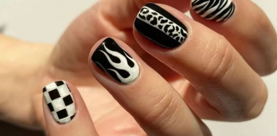 Uñas “Black and White”: una alternativa sofisticada para lucir este verano
