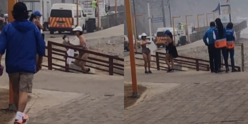 Una mujer usó una tabla de picar para fingir ser surfista y poder meterse al mar