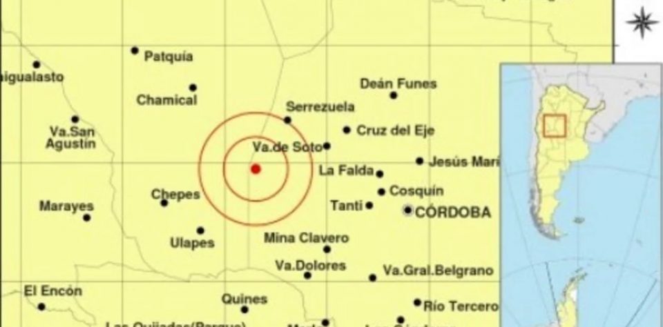Córdoba: se registró un sismo de 4.5 grados de magnitud