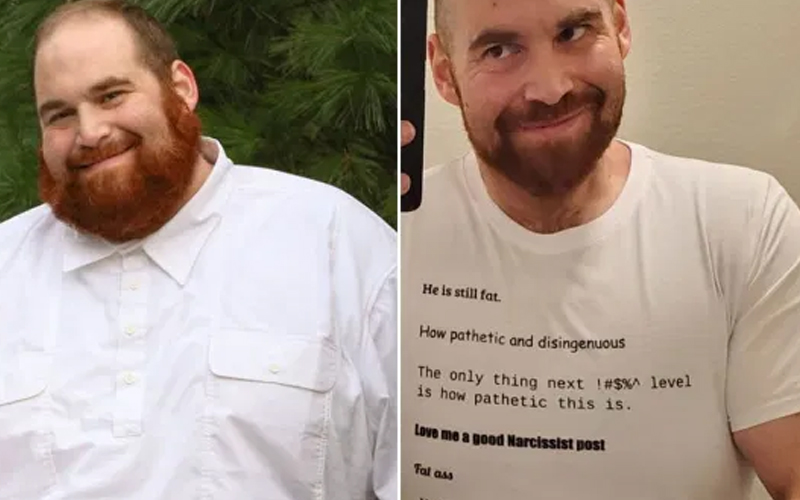 Bajó notablemente de peso y lució una remera con todas los comentarios negativos que le hicieron