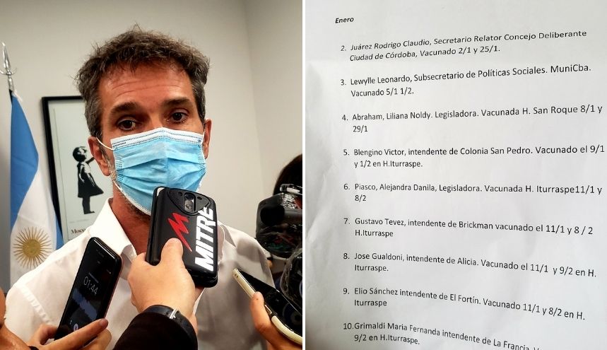 Revelaron un listado de vacunados VIP en Córdoba