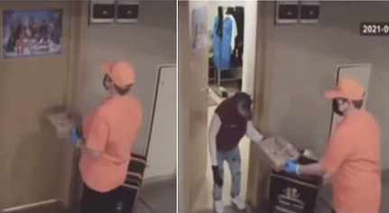 Video: fue a entregar una pizza y lo atendió un mono